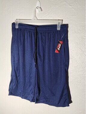 Zone Pro Active Basketball Shorts Blue Drawstring Adjustable With Pockets Size S